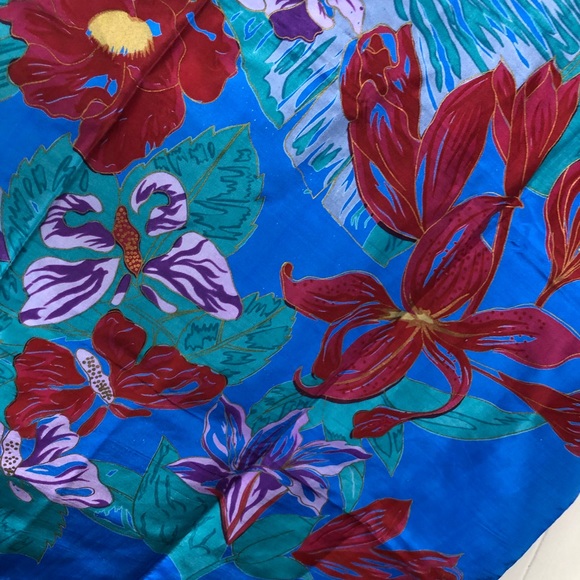 Thai Silk Floral Scarf - Picture 5 of 9